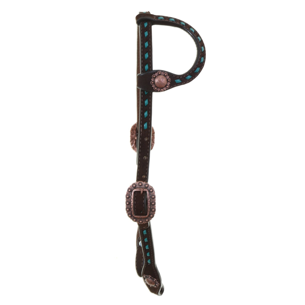 H931AB - Brown Rough Out Single Ear Headstall - Double J Saddlery