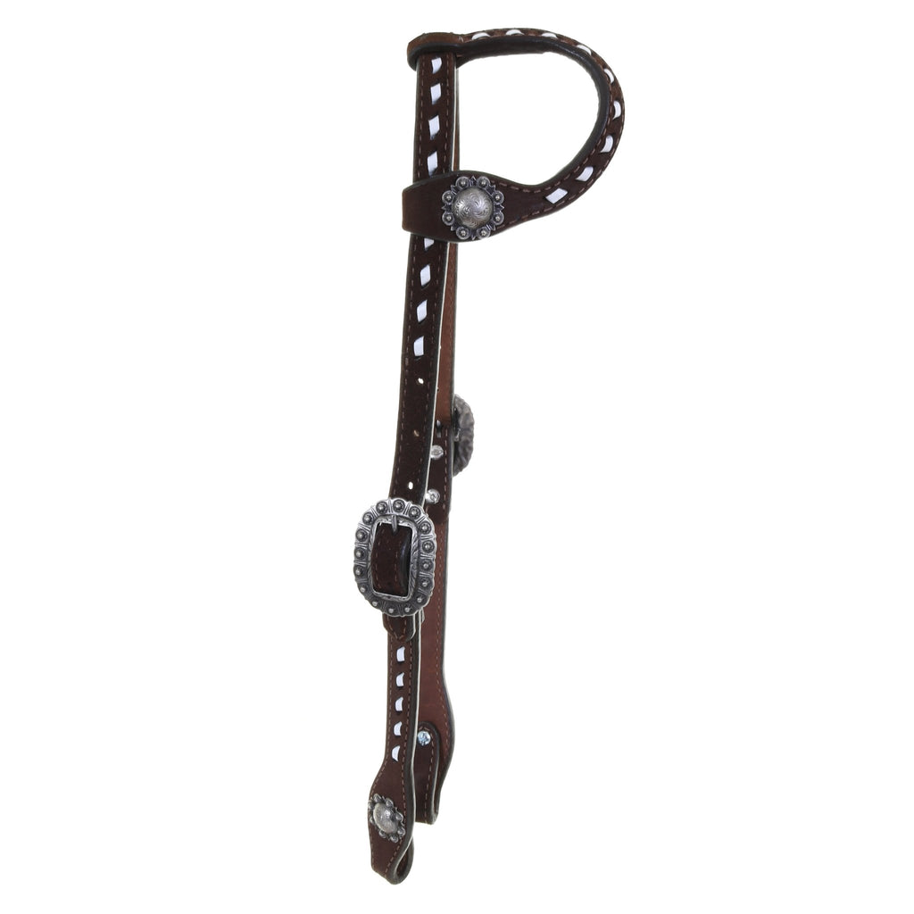 H931AW - Brown Rough Out Single Ear Headstall - Double J Saddlery
