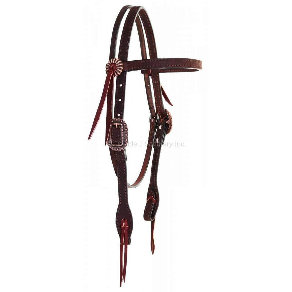 H965A - FAST SHIP Brown Rough Out Headstall - Double J Saddlery