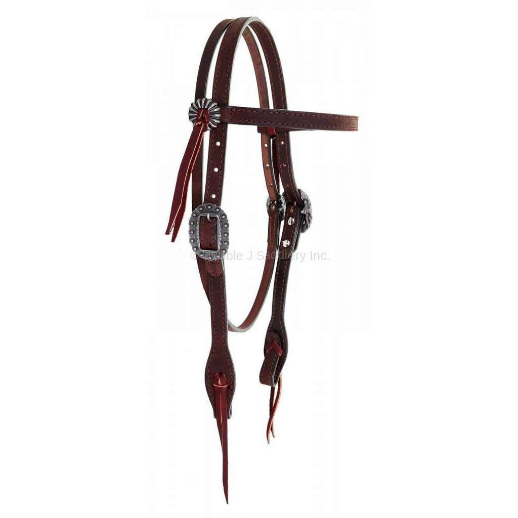 H965B - FAST SHIP Brown Rough Out Headstall - Double J Saddlery