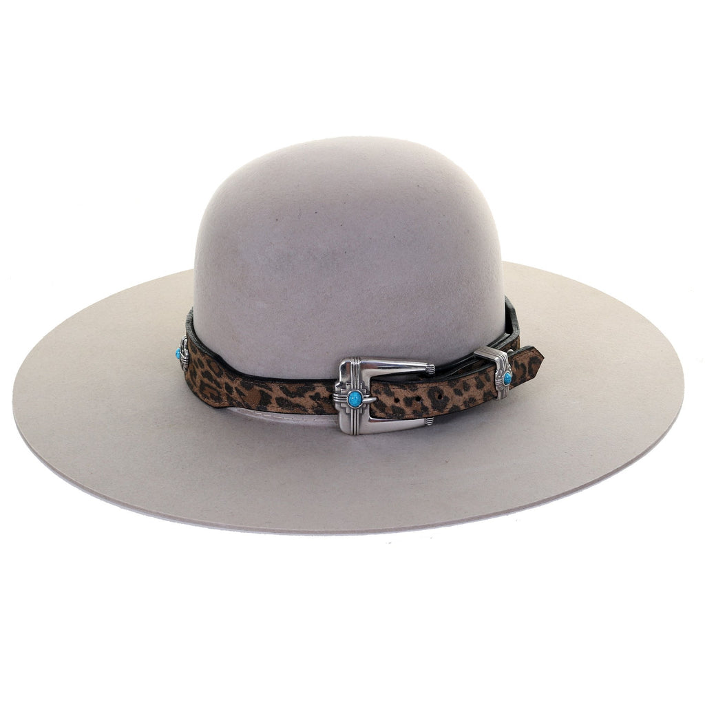 HATB05A - Leopard Suede Concho Hat Band - Double J Saddlery