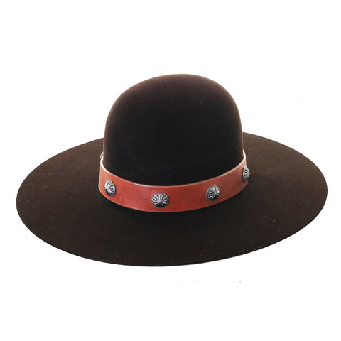 HATB29 - Harness Leather Concho Hat Band - Double J Saddlery