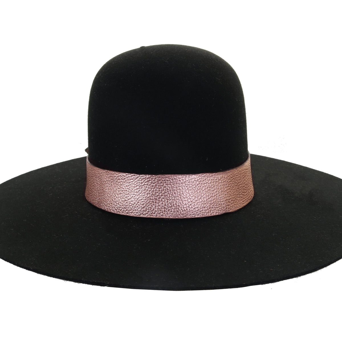 Beaded Hat Band Black, White & Rose Gold w/ Suede Austin Accent Beaded Cowboy Hat Bands | Greeley Hat Works main image 3