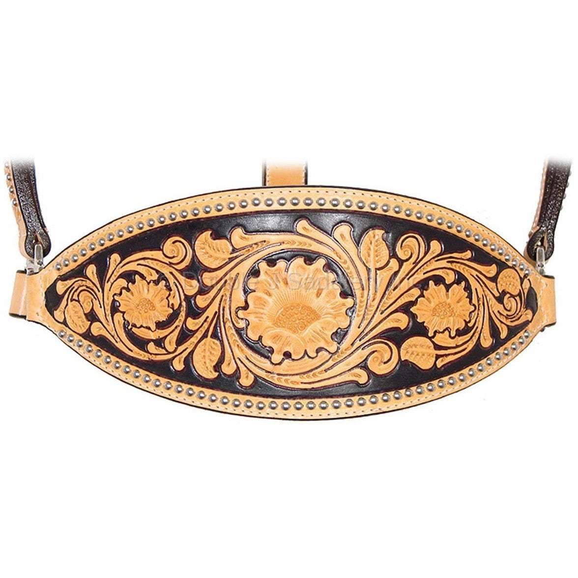 HBH11 - Skirting Leather Painted Tooled Bronc Halter