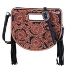 HCC11 - Sunflower Tooled Half Circle Clutch - Double J Saddlery