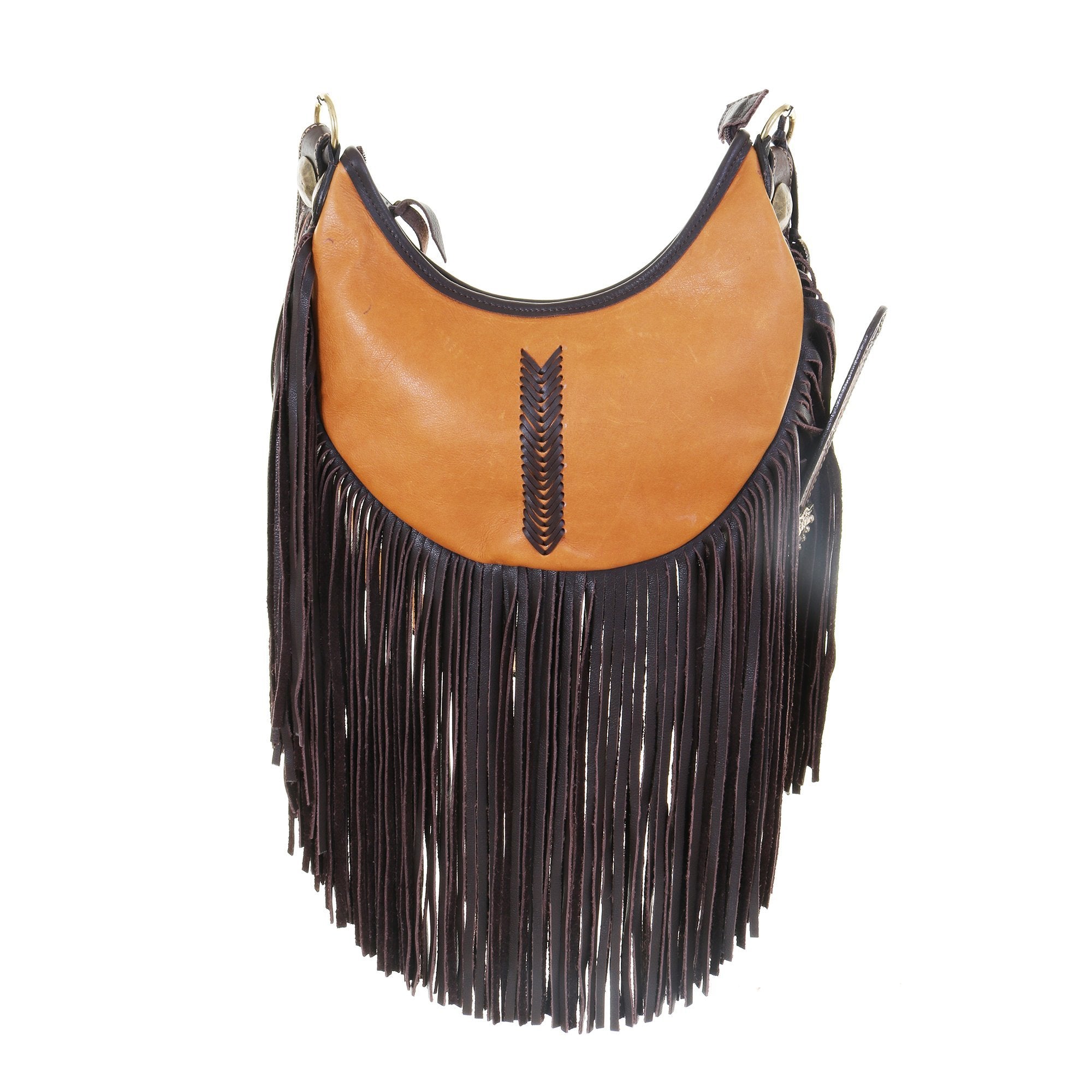 Lucky Brand Rickey Fringe Crossbody Hobo in Brown