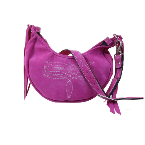 HMH21 - Pink Suede Hobo Bag - Double J Saddlery