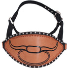 HNH12A - Natural Leather Bronc Nylon Halter - Double J Saddlery