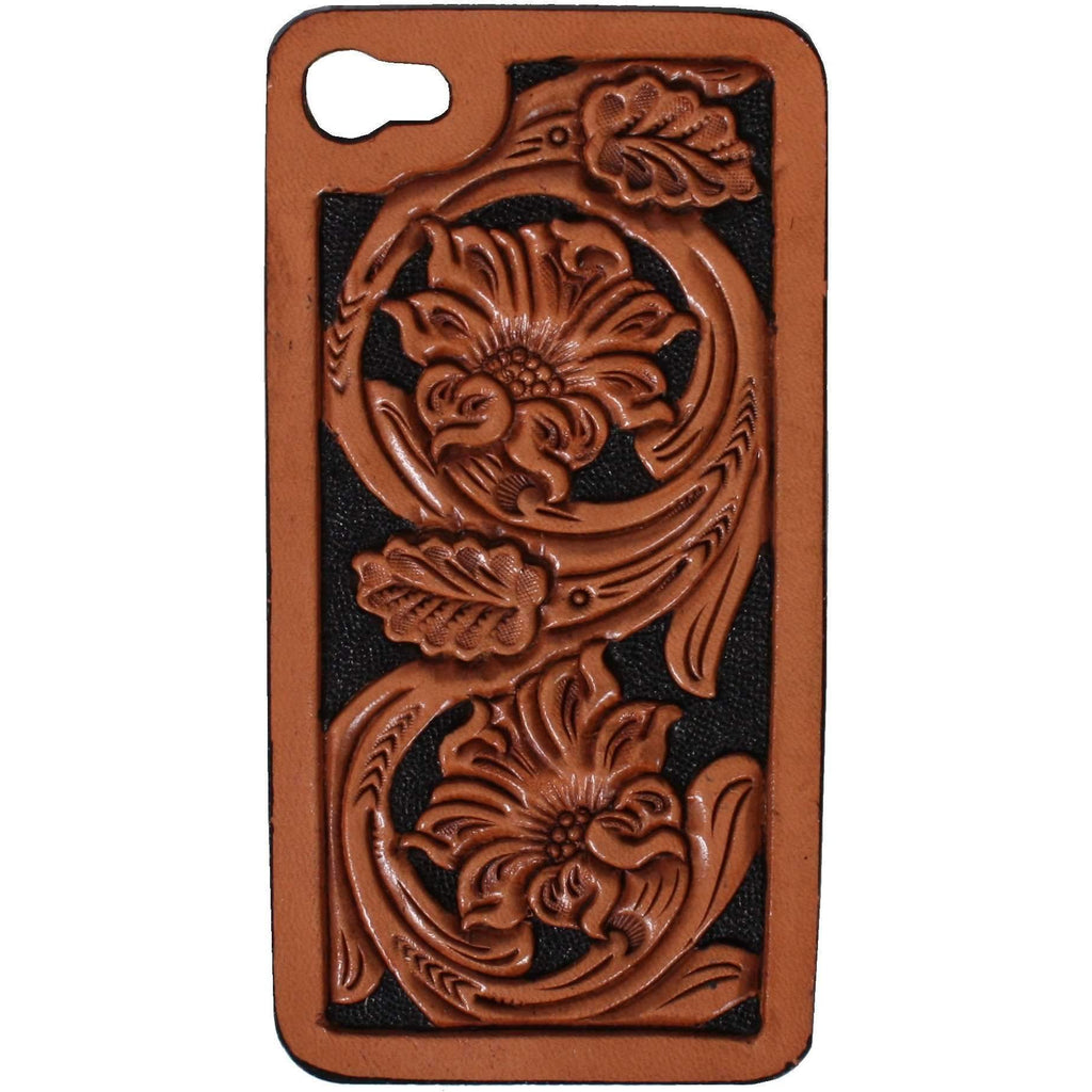 HPC17 - Floral Tooled iPhone Case - Double J Saddlery