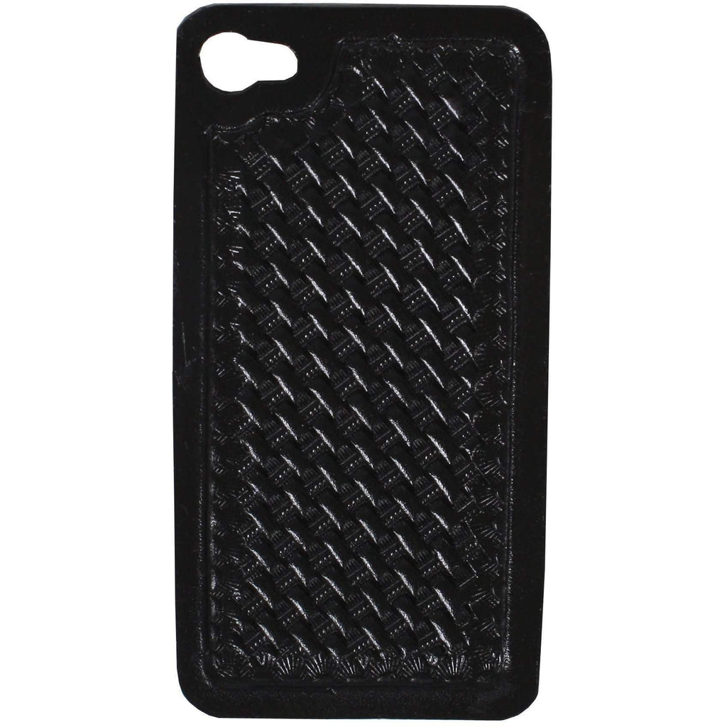 HPC32B - Black Leather iPhone Case - Double J Saddlery