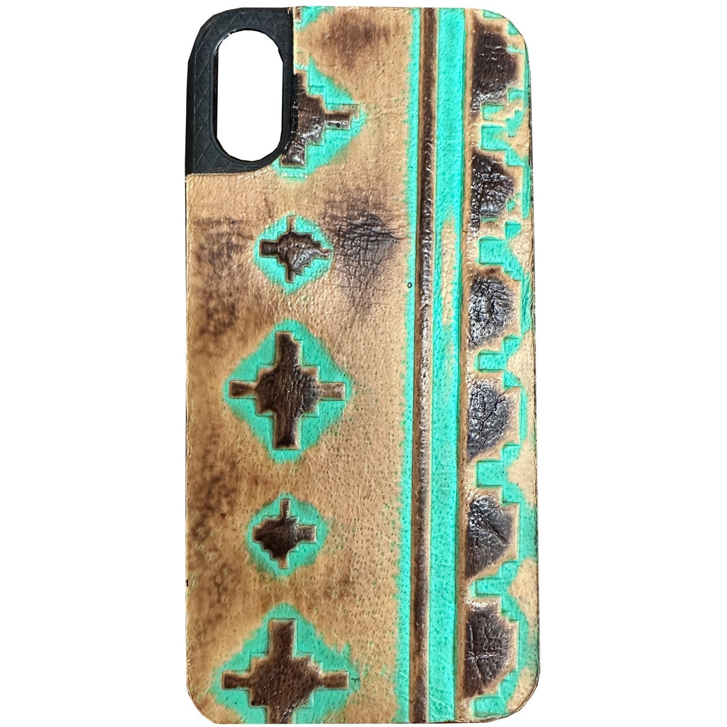 HPC63 - Turquoise and Brown Navajo iPhone Case - Double J Saddlery