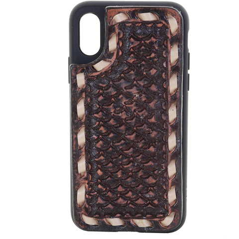 HPC81 - Brown Vintage Tooled iPhone Case - Double J Saddlery