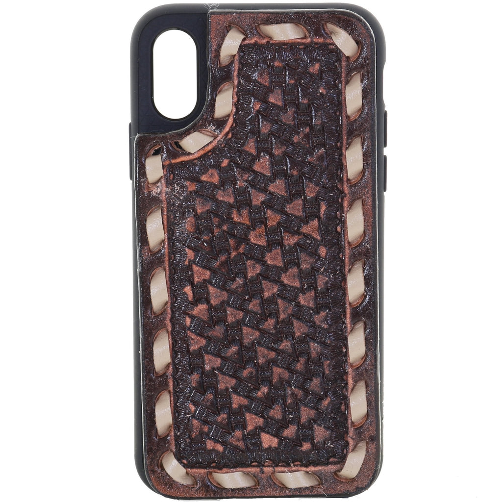 HPC82 - Brown Vintage Tooled iPhone Case - Double J Saddlery