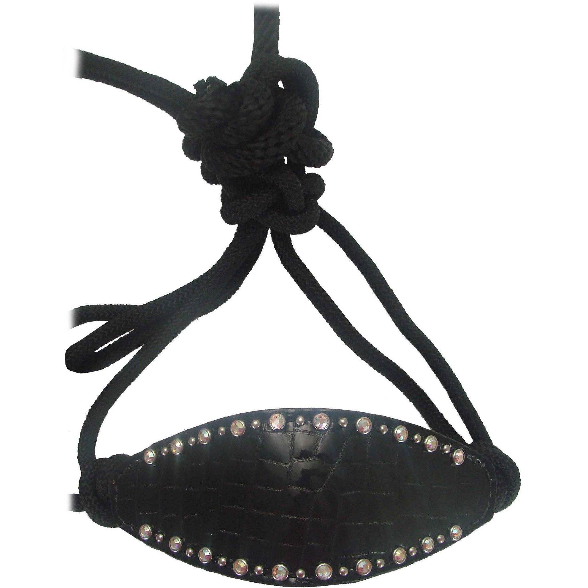 HRH20 - Black Gator Crystal Halter - Double J Saddlery