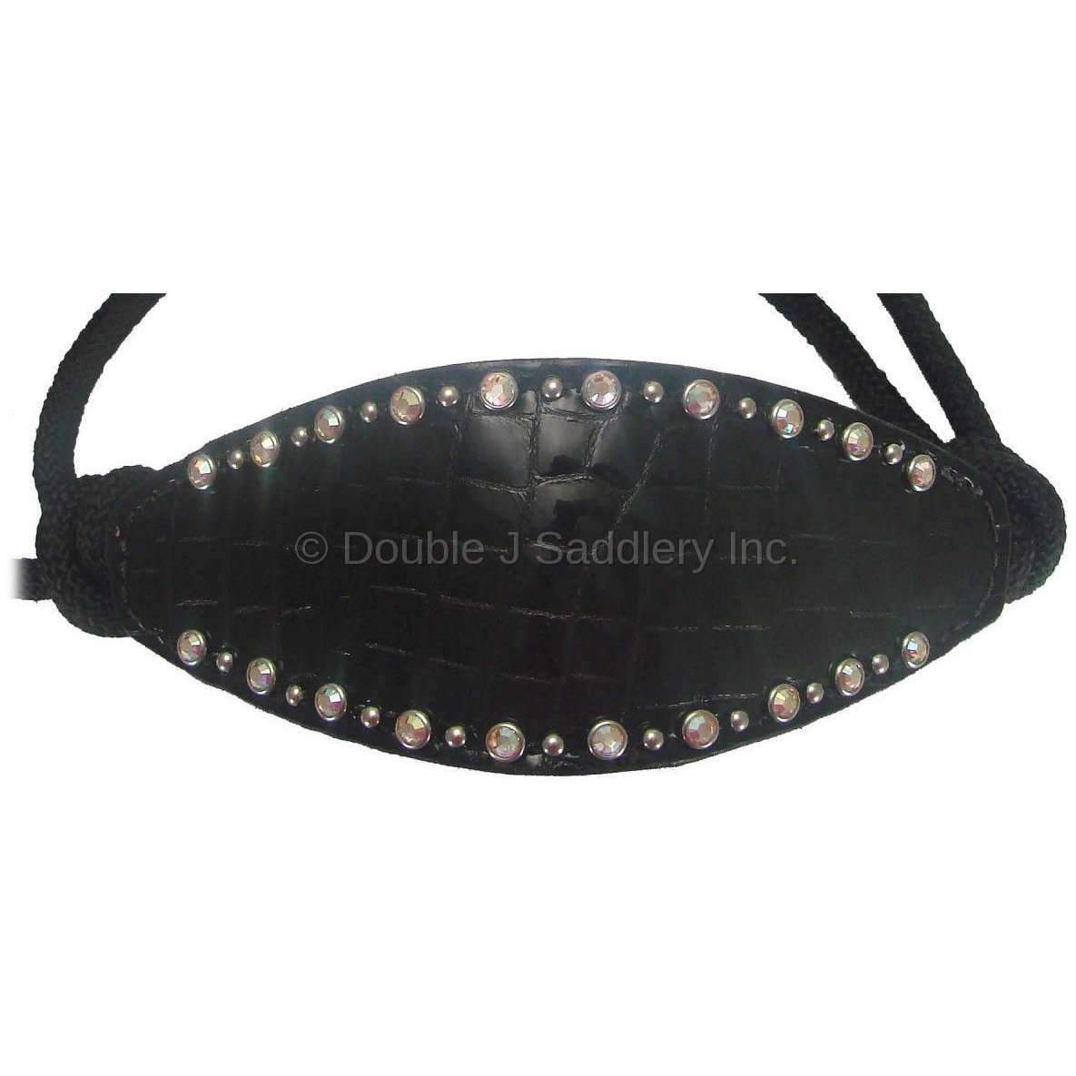 HRH20 - Black Gator Crystal Halter - Double J Saddlery