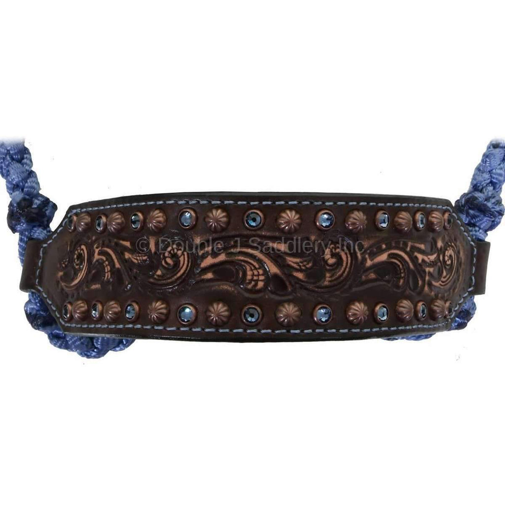 HRH37 - Brown Vintage Mule Tape Rope Halter - Double J Saddlery