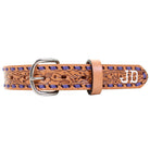 KB18 - FAST SHIP Natural Leather Tooled Kids Belt w/Initials - Double J Saddlery