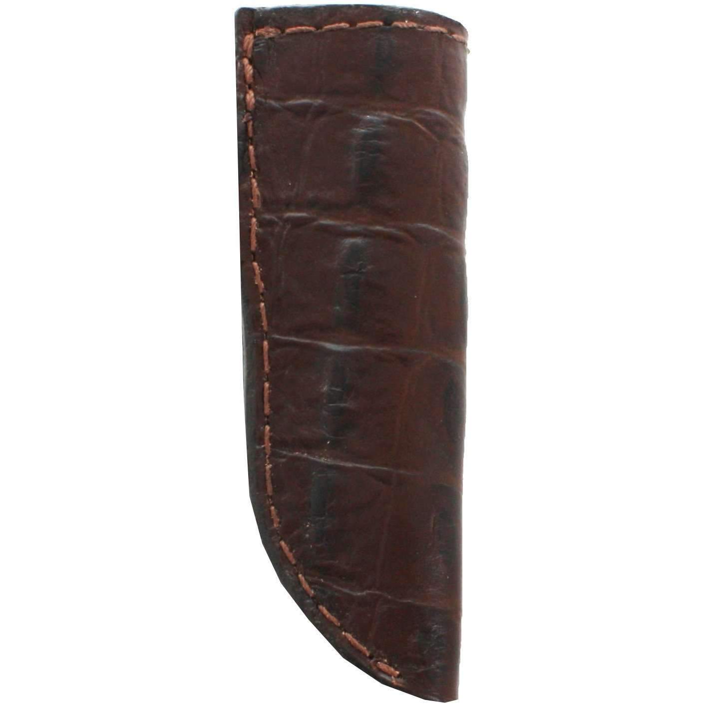 KS19 - Chocolate Gator Print Knife Scabbard - Double J Saddlery