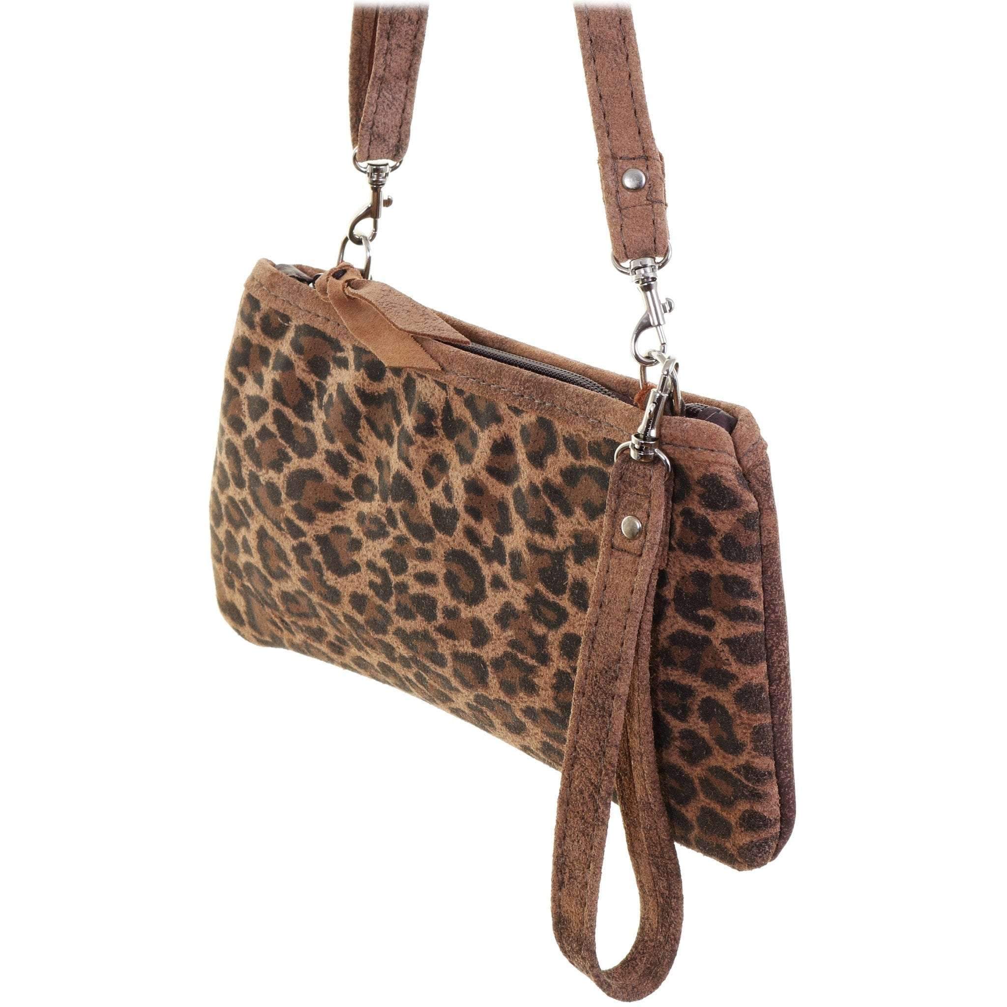 LC65 - Cheetah Tan Suede Print Little Clutch - Double J Saddlery