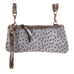 LC73 - Grey and Copper Ostrich Print Little Clutch - Double J Saddlery