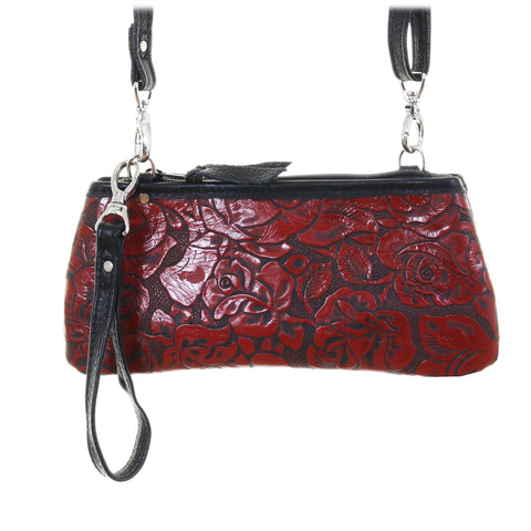 LC78 - Red Antique Floral Little Clutch - Double J Saddlery