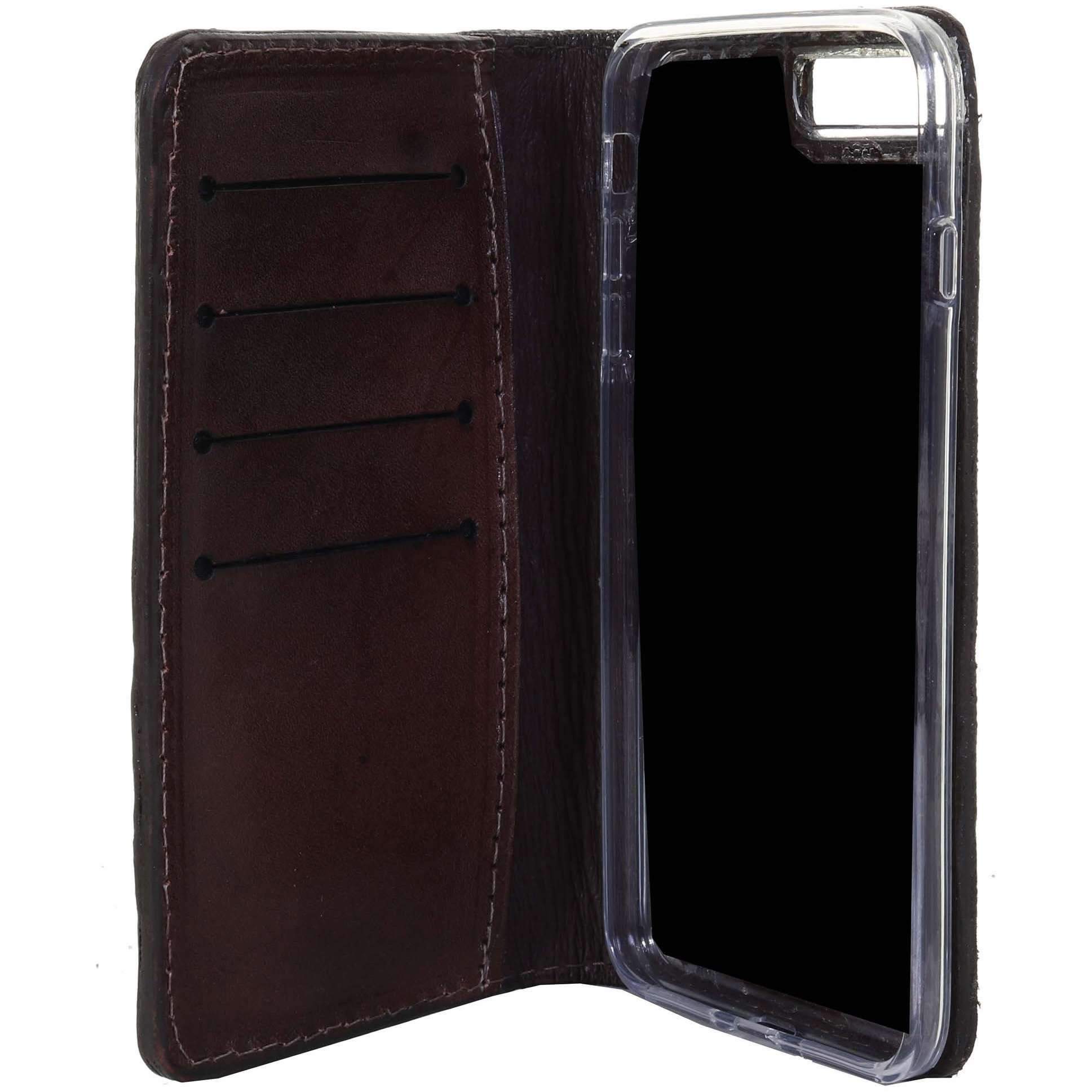 LCPW02 - Rustic Patina Croco Print Cell Phone Wallet - Double J Saddlery