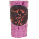 LEATHERWRAP01 - Pink Gator Print Leather Wrap - *EXCLUSIVE PLAQUE OPTIONS - Double J Saddlery