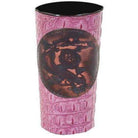 LEATHERWRAP01 - Pink Gator Print Leather Wrap - *EXCLUSIVE PLAQUE OPTIONS - Double J Saddlery