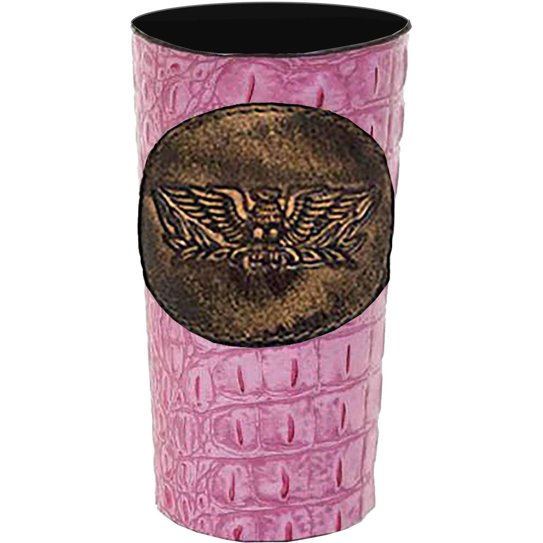 LEATHERWRAP01 - Pink Gator Print Leather Wrap - *EXCLUSIVE PLAQUE OPTIONS - Double J Saddlery