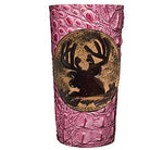 LEATHERWRAP01 - Pink Gator Print Leather Wrap - *EXCLUSIVE PLAQUE OPTIONS - Double J Saddlery