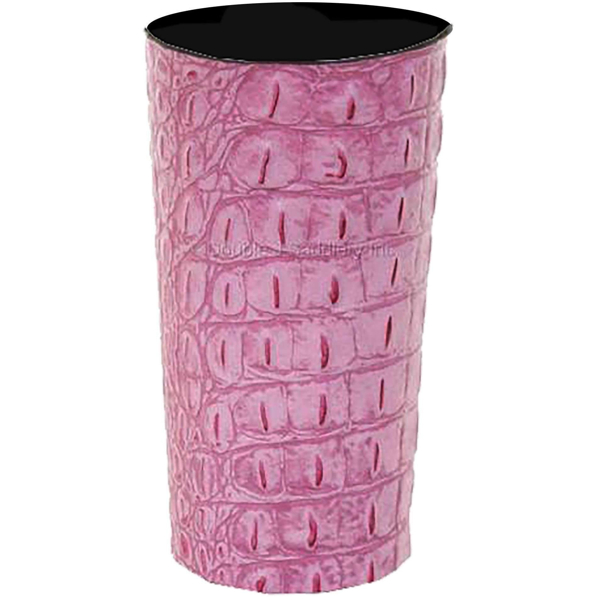 LEATHERWRAP01 - Pink Gator Print Leather Wrap - *EXCLUSIVE PLAQUE OPTIONS - Double J Saddlery