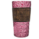 LEATHERWRAP01 - Pink Gator Print Leather Wrap - *EXCLUSIVE PLAQUE OPTIONS - Double J Saddlery