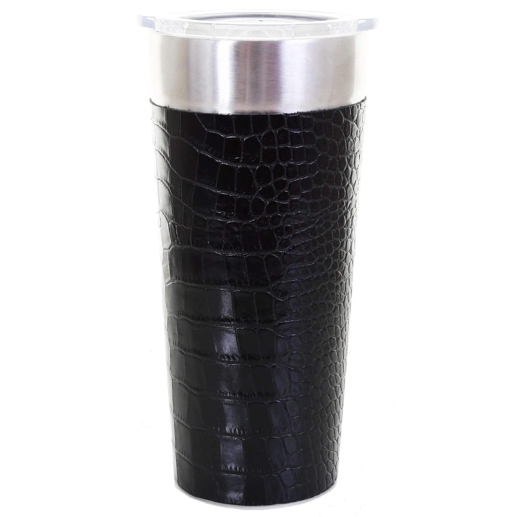 LEATHERWRAP41 - Black Gator Print Leather Wrap - Double J Saddlery