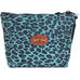 LMP08 - Cheetah Turquoise Suede Print Large Makeup Pouch - Double J Saddlery