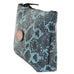 LMP21 - Turquoise Desert Snake Print Large Makeup Pouch - Double J Saddlery