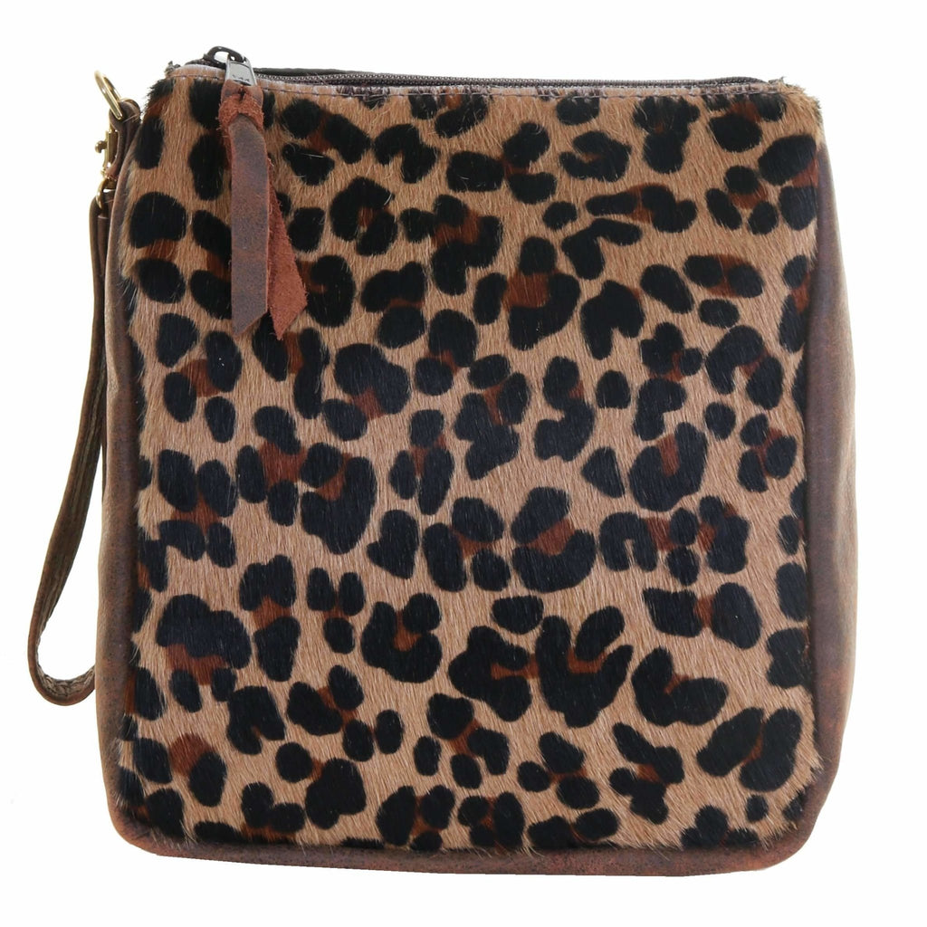 LMPG04 - Leopard Cowhide Extra Large Makeup Pouch - Double J Saddlery