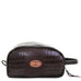 LSK24 - Chocolate Gator Print Leather Shaving Bag - Double J Saddlery