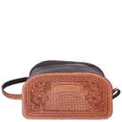 LSK60B - Natural Leather Tooled Shaving Bag - Double J Saddlery