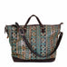 LT02 - Navajo Turquoise and Brown Luggage Tote - Double J Saddlery