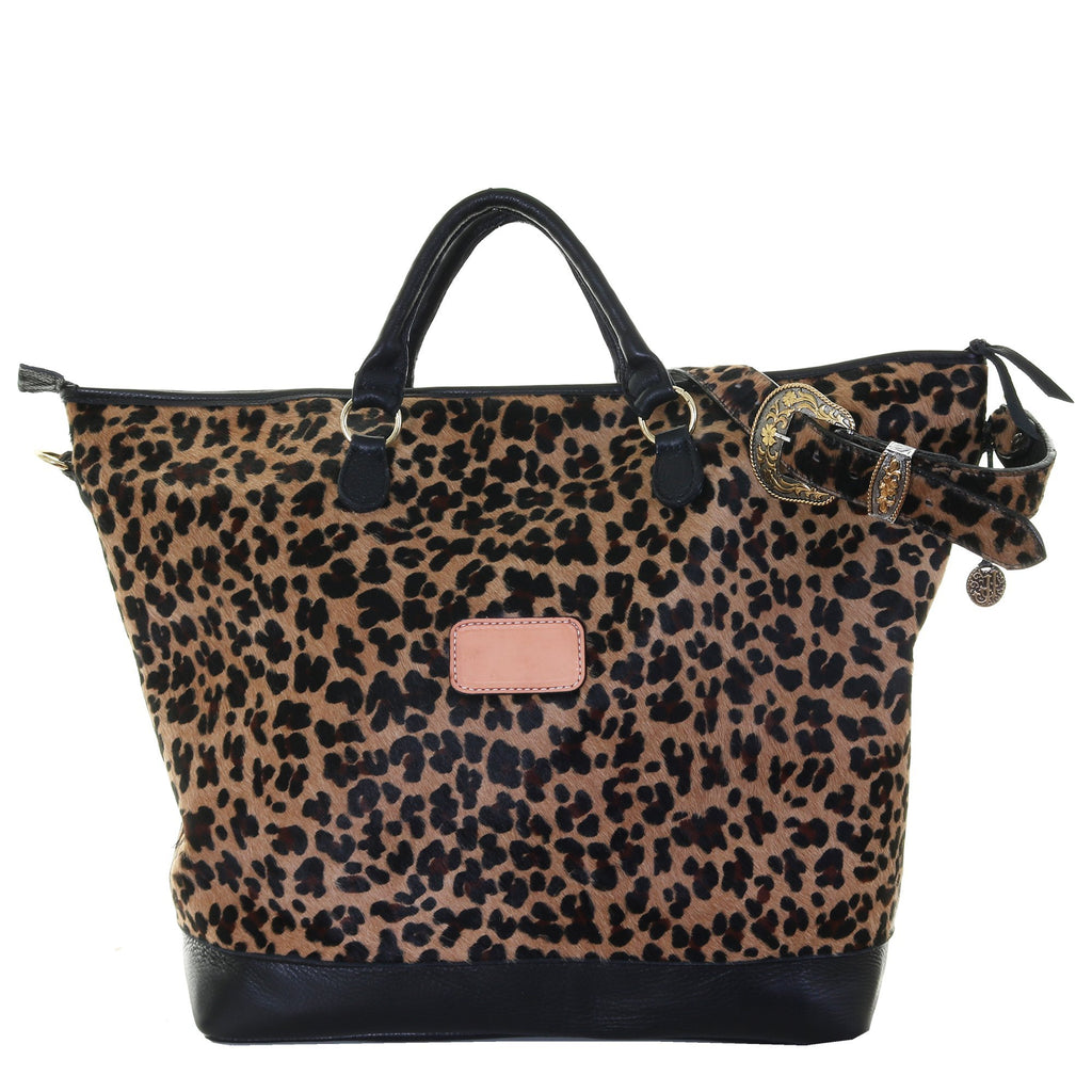 LT08 - Leopard Hair Luggage Tote - Double J Saddlery