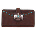 LW214 - Brown Roughout Buckstitched Ladies Wallet - Double J Saddlery