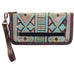 LZW02 - Navajo Turquoise and Brown Ladies Zipper Wallet - Double J Saddlery