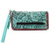 LZW14 - Turquoise Antique Floral Ladies Zipper Wallet - Double J Saddlery