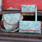 LZW14 - Turquoise Antique Floral Ladies Zipper Wallet - Double J Saddlery