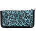 LZW19 - Cheetah Turquoise Suede Print Ladies Zipper Wallet - Double J Saddlery