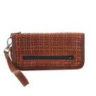 LZW28 - Cognac Milano Weave Ladies Zipper Wallet - Double J Saddlery