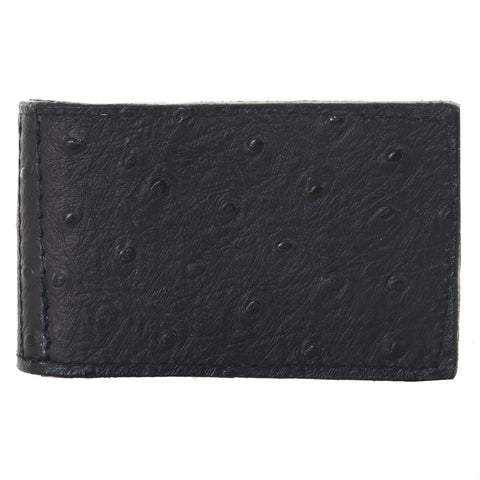 MC126 - Black Ostrich Print Money Clip - Double J Saddlery