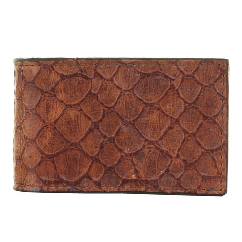 MC133 - Cognac African Fish Scale Print Money Clip - Double J Saddlery