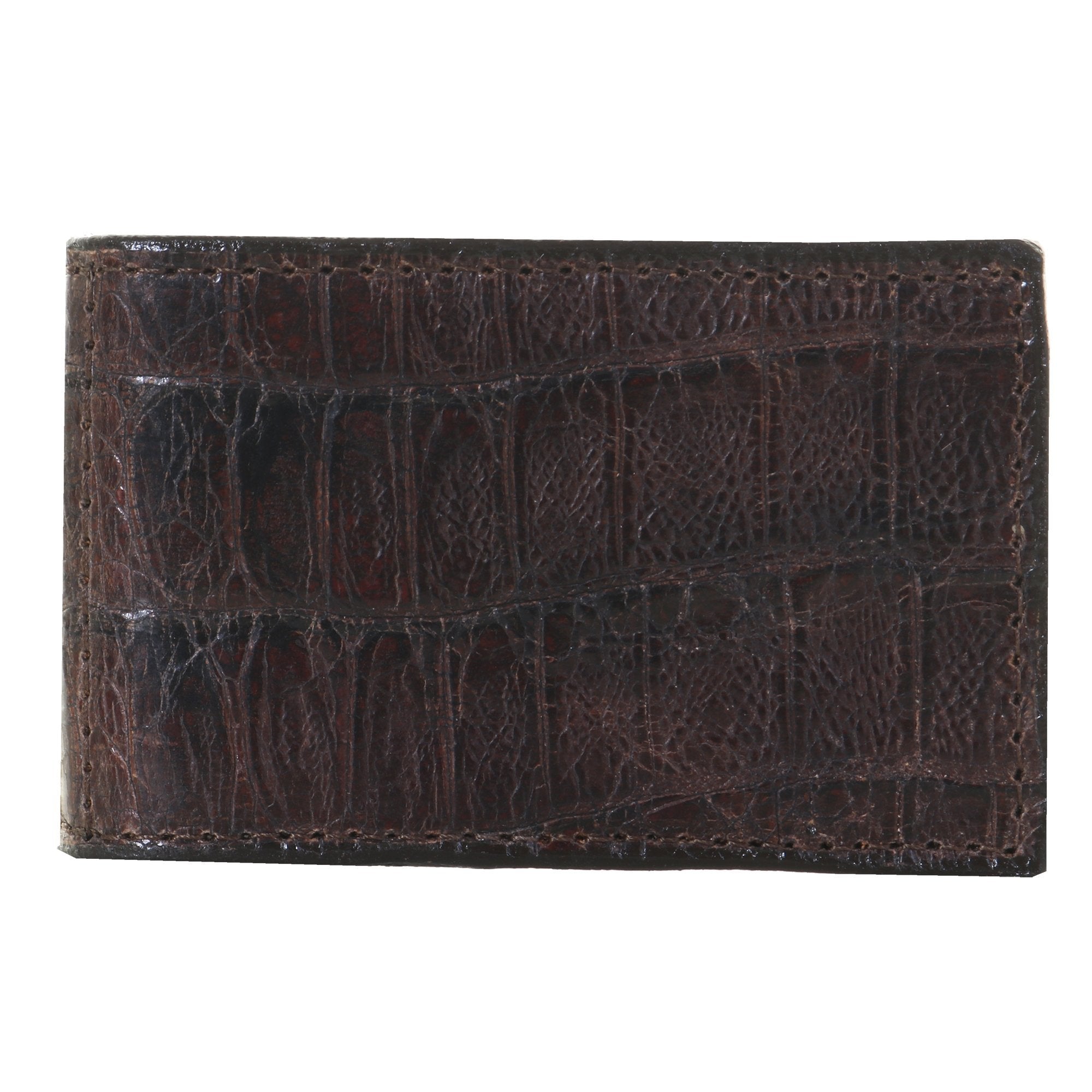 MC144 - Brown Knife Tail Gator Print Money Clip - Double J Saddlery