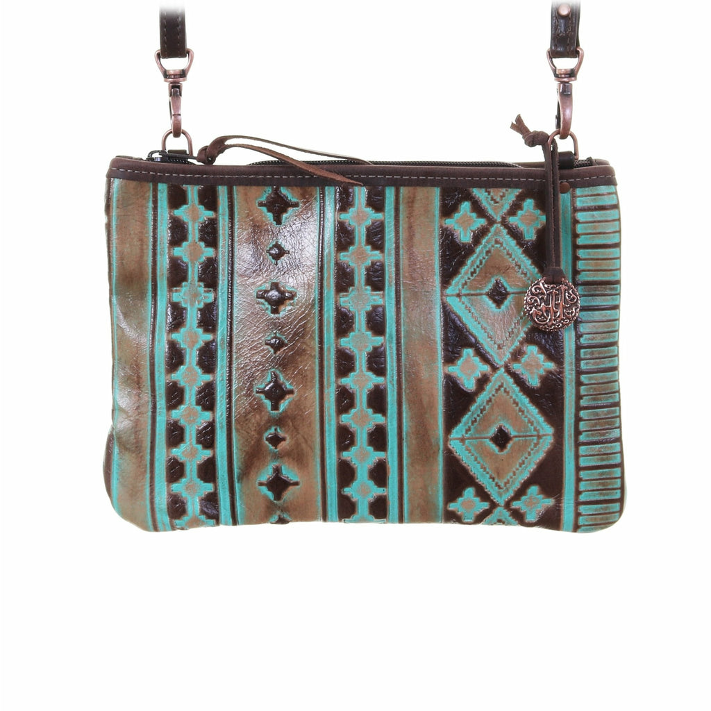 MDC21 - Navajo Turquoise and Brown Medium Clutch - Double J Saddlery